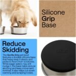 GORILLA GRIP Stainless Steel Metal Dog Bowl Set of 2, Rubber Base, Heavy Duty, Rust Resistant, Food Grade BPA Free, Less Sliding, Quiet Pet Bowls for Cats and Dogs, Holds 2 Cups (16 fl oz), Black - Image 4