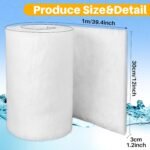 Aquarium Filter Pad - Aquarium Filter Media,39.4 x 11.8in Media Roll for Fish Tank, Ponds,Garden, Saltwater,Fershwater,Plant, Trutle(White) (1) - Image 3