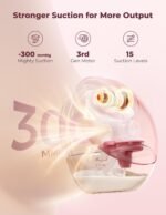 Momcozy Breast Pump Hands Free Upgraded Mobile Flow | M9, App Discreet Control with Personalized Multi-Modes & 15 Levels, Wearable Breast Pump 24mm (Cozy Red, 2 Count) - Image 3