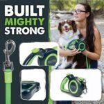 Mighty Paw Retractable Dog Leash 2.0 | 16’ Heavy Duty Reflective Nylon Tape Lead For Pets Up To 110 LBS. Tangle Free Design W/ One Touch Quick-Lock Braking System & Anti-Slip Handle. (Green/Standard) - Image 8