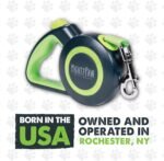 Mighty Paw Retractable Dog Leash 2.0 | 16’ Heavy Duty Reflective Nylon Tape Lead For Pets Up To 110 LBS. Tangle Free Design W/ One Touch Quick-Lock Braking System & Anti-Slip Handle. (Green/Standard) - Image 10