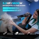 Dog Dryer, 5.2HP/ 3800W Pet Grooming High Velocity Force Blower with 4 Nozzles, Adjustable Speed and Temperature Dog Hair Dryers for Grooming - Image 3
