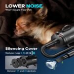 Dog Dryer, 5.2HP/ 3800W Pet Grooming High Velocity Force Blower with 4 Nozzles, Adjustable Speed and Temperature Dog Hair Dryers for Grooming - Image 4