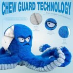 LEGEND SANDY Tough Dog Toys, Stuffed Chew Large Dog Toys to Keep Them Busy, Interactive Squeaky Tug of War Doggie Toy, Crinkle Blue Octopus - Image 4