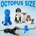 LEGEND SANDY Tough Dog Toys, Stuffed Chew Large Dog Toys to Keep Them Busy, Interactive Squeaky Tug of War Doggie Toy, Crinkle Blue Octopus - Image 6