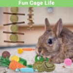 22-Pack Natural Bunny Chew Toys, Boredom Breakers for Rabbit, Hamster, Guinea Pig & Chinchilla, Apple Wood Timothy Hay Sticks for Small Animal Teething - Image 5