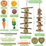 22-Pack Natural Bunny Chew Toys, Boredom Breakers for Rabbit, Hamster, Guinea Pig & Chinchilla, Apple Wood Timothy Hay Sticks for Small Animal Teething - Image 6