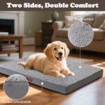 JOLLYVOGUE Dog Bed Large, Orthopedic Dog Bed Support Egg Crate Foam Dog Beds, Soft & Cozy Pet Bed Mat with Removable Washable Cover (Large, Dark Grey, Up to 75 lbs) - Image 4
