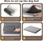 JOLLYVOGUE Dog Bed Large, Orthopedic Dog Bed Support Egg Crate Foam Dog Beds, Soft & Cozy Pet Bed Mat with Removable Washable Cover (Large, Dark Grey, Up to 75 lbs) - Image 9