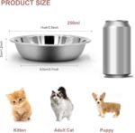 6 PCS Cat Bowls Whisker Friendly, Shallow Wide Flat Cat Food Bowls Stainless Steel,Metal Cat Dishes Whisker Fatigue Relief,Replacement Basic Cat Plates for Elevated Stand,Dishwasher Safe - Image 3