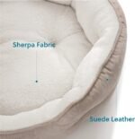 Bedsure Small Dog Bed for Small Dogs Washable - Round Cat Beds for Indoor Cats, Round Pet Bed for Puppy and Kitten with Slip-Resistant Bottom, Camel, 20 Inches - Image 5