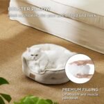 Bedsure Small Dog Bed for Small Dogs Washable - Round Cat Beds for Indoor Cats, Round Pet Bed for Puppy and Kitten with Slip-Resistant Bottom, Camel, 20 Inches - Image 6
