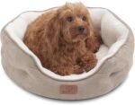 Bedsure Small Dog Bed for Small Dogs Washable - Round Cat Beds for Indoor Cats, Round Pet Bed for Puppy and Kitten with Slip-Resistant Bottom, Camel, 20 Inches - Image 10