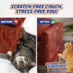 12 Pack Cat Scratch Furniture Protector Tape Sheets – Double-Sided Sticky Training (5 XL, 5 Large, 2 Medium) – Anti-Scratch Couch & Sofa Guard – Clear – Not for Leather, Velvet, Microfiber - Image 5