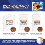 12 Pack Cat Scratch Furniture Protector Tape Sheets – Double-Sided Sticky Training (5 XL, 5 Large, 2 Medium) – Anti-Scratch Couch & Sofa Guard – Clear – Not for Leather, Velvet, Microfiber - Image 6