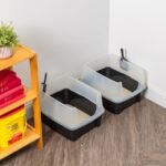 IRIS USA 2 Pack Large Open Top Cat Litter Box with High Sides, Scatter Shield & Scoop, Black, for Indoor Cats, Kittens or Multicat Homes - Image 9