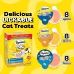 Temptations Lickable Spoons Adult Cat Treats Chicken & Salmon, Salmon & Tuna, Chicken & Cheese Flavours Variety Pack, (24) 10g Spoons - Image 3