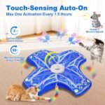 Interactive Cat Toys for Indoor Cats,[Newly Upgraded] Rechargeable Touch Activated Hide and Seek Kitten Toy with Fluttering - Image 4