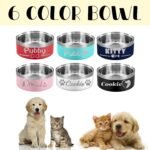 Custom Dog Bowl Personalized Dog Bowls with Name Customized Pet Cat Food Bowls 18/32/42/64 oz. Non Slip Stainless Steel Pet Bowls - Image 4