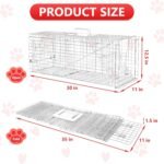 Live Animal Traps - 78 * 32 * 28CM Humane Animal Trap for Stray Cats Raccoons, Squirrel, Skunk, Mole, Groundhog, Armadillo, Rabbit - Humane Rat Trap Indoor Outdoor - Image 3