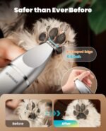 oneisall 4 in 1 Dog Grooming Kit with LCD Display, Dog Hair Trimmer for Paw Nail Grinder, Rechargeable Cordless Low Noise IPX7 Waterproof Pet Clippers - Image 5