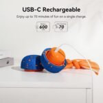 Cheerble Interactive Dog Toys, Wicked Ball Rolly, 3 Mode Automatic Rolling Ball, Motion Activated Dog Stimulation Toy with Rope & Barks Sound, E-TPU Material, Rechargeable for Small to Large Dogs - Image 8