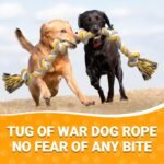 Norvy XXL 6-Knot Dog Rope Toy for Large Dogs Aggressive Chewers 100cm Heavy Duty Dog Rope Almost Indestructible Dog Tug Toy Puppy Teething Toys Natural Cotton - Image 8