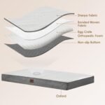 EHEYCIGA Large Dog Bed, Orthopedic Dog Beds for Large Dogs, Washable Big Dog Mattress with Removable Cover and Non-Slip Bottom, Pet Bed with Foam, Beige - Image 4