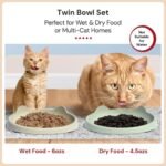 7 Ruby Road Anti Whisker Fatigue Cat Bowl, Set of 2 - Wide Food Bowls, Wet and Dry Shallow Food Dish, Small Cat Dishes for Indoor Cats, Cute Kitten Bowls Whisker Friendly & Relief, Non-Slip Plates - Image 6