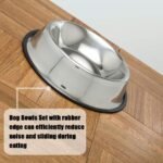 Mlife Stainless Steel Dog Bowl with Rubber Base for Small/Medium/Large Dogs, Pets Feeder Bowl and Water Bowl Perfect Choice (Set of 2) - Image 5