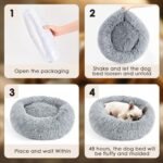 Dog & Cat Bed, 20in Cat Beds for Indoor Cats, Calming Donut Bed for Puppy and Kitten, Washable Round Fluffy Pet Bed for Small Medium Dogs and Cats (Light Grey) - Image 8