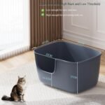Vealind Large High Sided Cat Litter Box Extra Deep Cat Litter Tray for Multi Cats Household, High Wall Cat Litter Tray Anti-Splashing Kitty Litter Box - Image 4