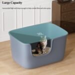 Vealind Large High Sided Cat Litter Box Extra Deep Cat Litter Tray for Multi Cats Household, High Wall Cat Litter Tray Anti-Splashing Kitty Litter Box - Image 6