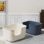 Vealind Large High Sided Cat Litter Box Extra Deep Cat Litter Tray for Multi Cats Household, High Wall Cat Litter Tray Anti-Splashing Kitty Litter Box - Image 7