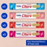 INABA Churu Cat Treats, Lickable, Squeezable Creamy Purée Cat Treat with Green Tea Extract & Taurine, 14 Grams Each Tube, 20 Tubes, Tuna & Seafood Variety Box - Image 4
