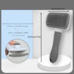 Cat Dog Brush for shedding,Pet Grooming Brush for Cats Dogs Massage,Shedding Brush for Short or Long Hair,Self Cleaning Slicker Brush,Easy to Removes Loose Undercoat, Tangled Hair (grey) - Image 3