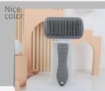 Cat Dog Brush for shedding,Pet Grooming Brush for Cats Dogs Massage,Shedding Brush for Short or Long Hair,Self Cleaning Slicker Brush,Easy to Removes Loose Undercoat, Tangled Hair (grey) - Image 5