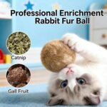 Rabbit Fur Ball Cat Toy, 3.9in Fuzzy Rabbit Fur Balls for Cats with Catnip, Interactive Fluffy Cat Toy Ball, Furry Catnip Toy Balls - Soft, Washable & Fun to Chase for Exercise Bonding (5PCS) - Image 4