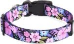 Dog Collar with Bohemia Floral Tribal Geometric Patterns - Soft Ethnic Style Collar Adjustable for Small Medium Large Dogs(Floral Pink,M) - Image 3