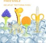 Chuya Teething Toys (4 Pack) Teething Toy for Baby, Teach Teeth Brushing ,BPA-Free,Chew Toy for Infants Toddlers Silicone Baby Teethers Giraffe Fruit Teething Stick for Babies 3 Months+ - Image 7