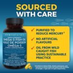 Viva Naturals Triple Strength Omega 3 Fish Oil Supplement - 2500 mg Fish Oil with Re-Esterified Omega-3 Fatty Acids including EPA and DHA for Cognitive Health & Brain Function - 60 Softgels - Image 6