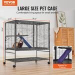 VEVOR 39" Rolling Metal Ferret Cage, Large 2-Tier Critter Nation Cage, Small Animal Cage with Ramps & Tray, Easy to Set up for Pet Rats, Hamster, Guinea Pig, Chinchilla, Squirrel, Hedgehogs, Bunny - Image 3