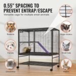 VEVOR 39" Rolling Metal Ferret Cage, Large 2-Tier Critter Nation Cage, Small Animal Cage with Ramps & Tray, Easy to Set up for Pet Rats, Hamster, Guinea Pig, Chinchilla, Squirrel, Hedgehogs, Bunny - Image 4