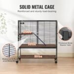 VEVOR 39" Rolling Metal Ferret Cage, Large 2-Tier Critter Nation Cage, Small Animal Cage with Ramps & Tray, Easy to Set up for Pet Rats, Hamster, Guinea Pig, Chinchilla, Squirrel, Hedgehogs, Bunny - Image 5