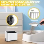 Cat Litter Scooper with Holder, Stainless Steel Cat Litter Scoop, Kitty Poop Scooper Stand for Litter Box, Cat Caddy for Litter Scoop, Fast Sifting Kitty Poop Scooper Caddy Poop Scooper Stand - Image 4