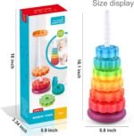 Spinning Stacking Toys-Spin Toys ABS Plastic and Color Rainbow Design,Focus on Children Educational Kids Brain Development Toys Free Family Games for Birthday Gifts - Image 5