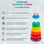 Spinning Stacking Toys-Spin Toys ABS Plastic and Color Rainbow Design,Focus on Children Educational Kids Brain Development Toys Free Family Games for Birthday Gifts - Image 6