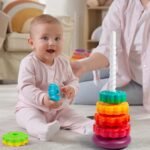 Spinning Stacking Toys-Spin Toys ABS Plastic and Color Rainbow Design,Focus on Children Educational Kids Brain Development Toys Free Family Games for Birthday Gifts - Image 7