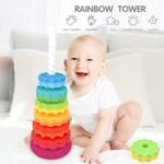 Spinning Stacking Toys-Spin Toys ABS Plastic and Color Rainbow Design,Focus on Children Educational Kids Brain Development Toys Free Family Games for Birthday Gifts - Image 9