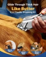 oneisall Dog Grooming Kit for Heavy Thick Hair&Coats/Low Noise Rechargeable Cordless Waterproof Dog Clippers for Grooming Animals&Pets/Pet Shaver with Stainless Steel Blade and Paw Trimmer - Image 4